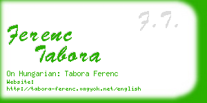 ferenc tabora business card